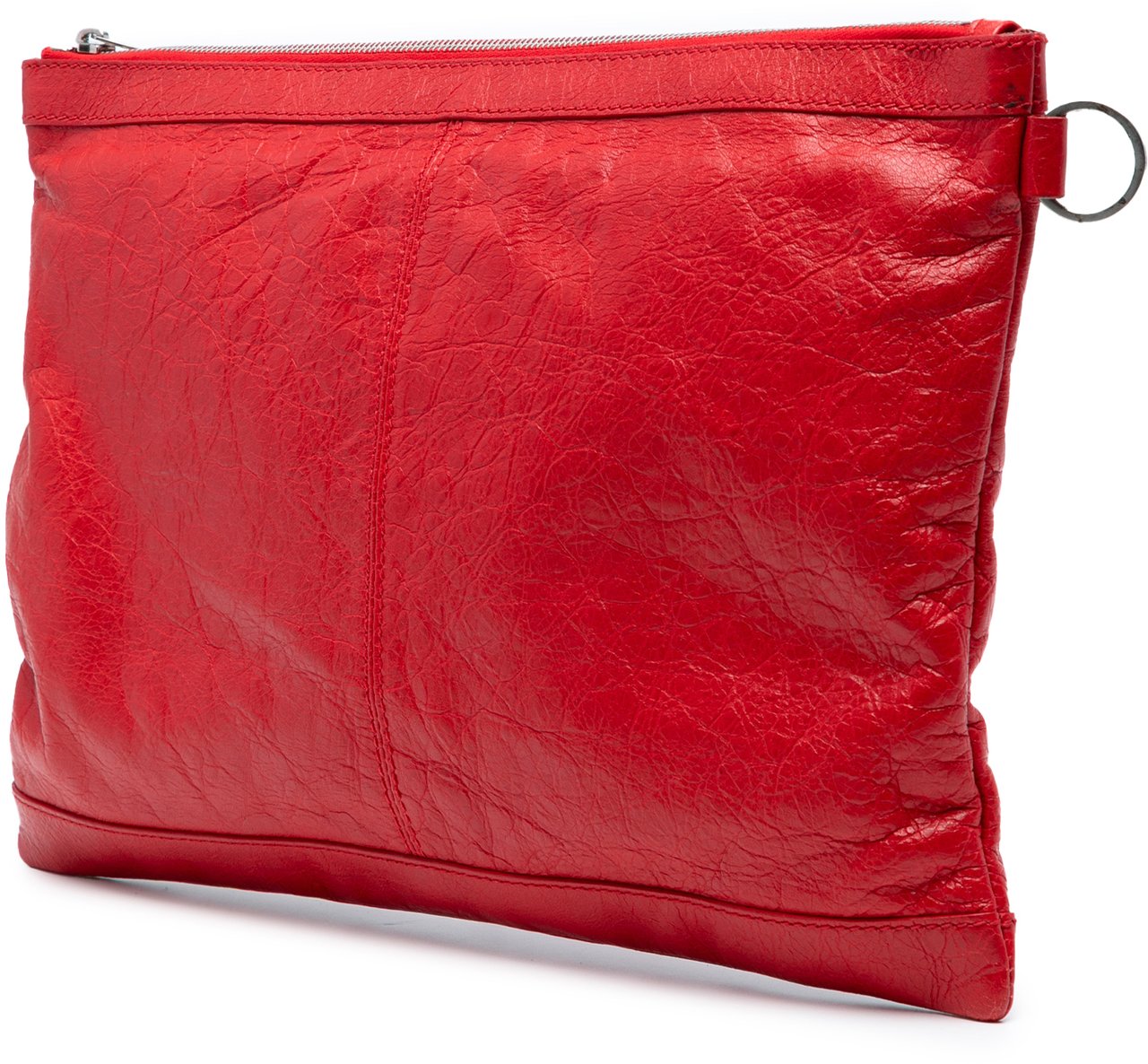 Balenciaga Lambskin Motocross Classic Clip L Clutch Rood