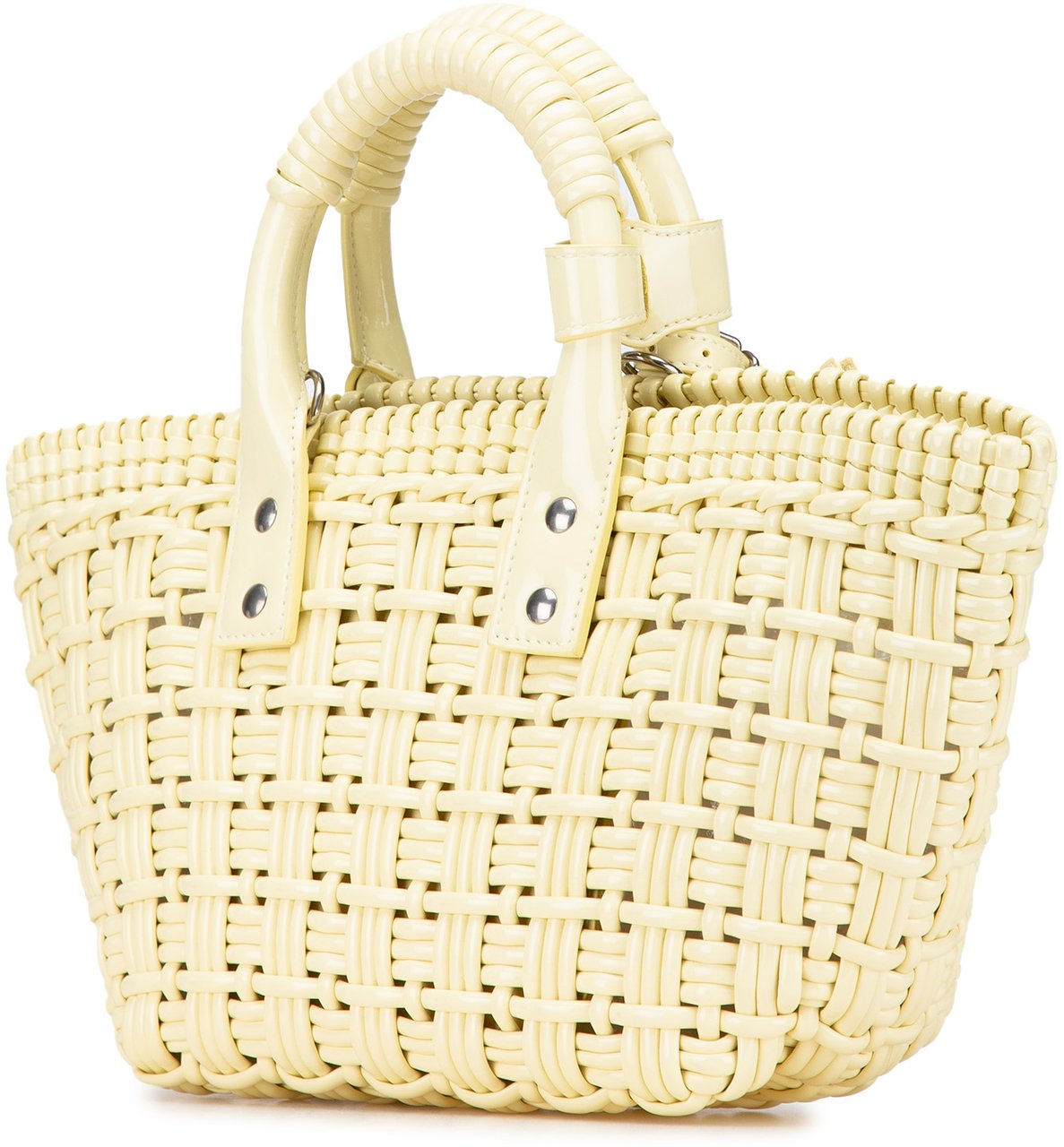 Balenciaga Faux Leather Bistro Panier XS Geel
