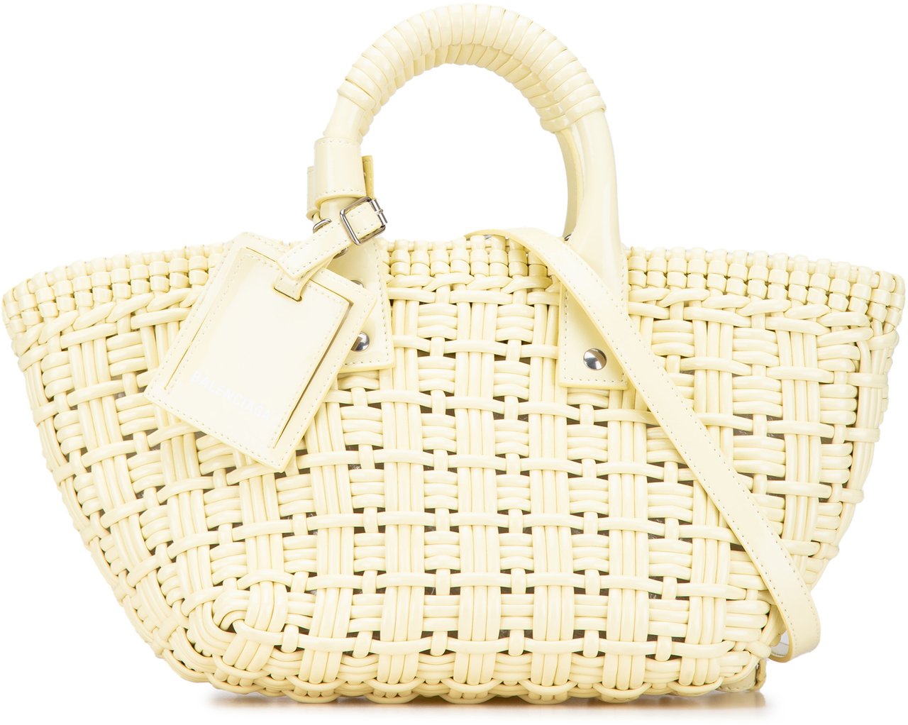 Balenciaga Faux Leather Bistro Panier XS Geel