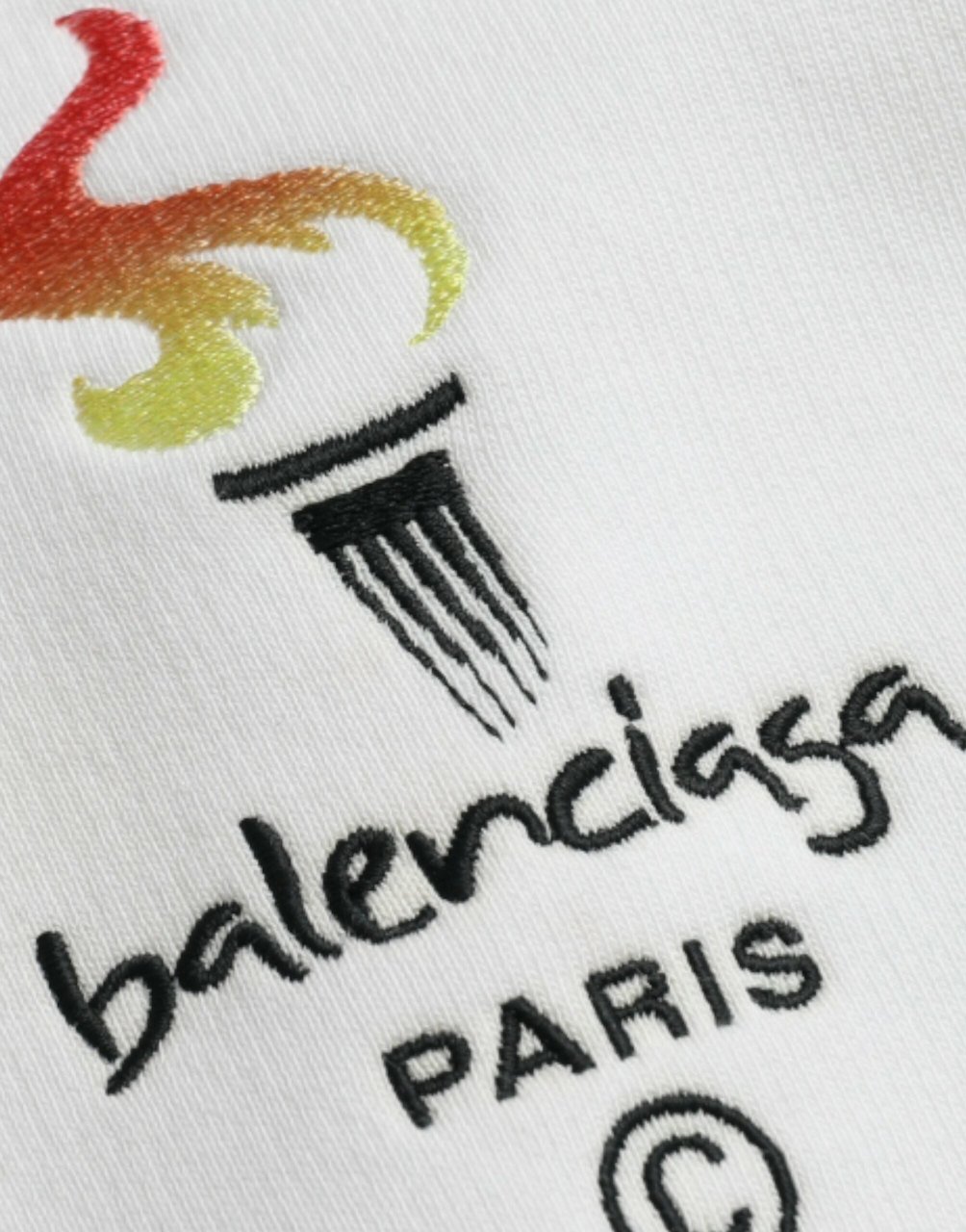 Balenciaga White Cotton Logo Hooded Pullover Sweatshirt Sweater Wit
