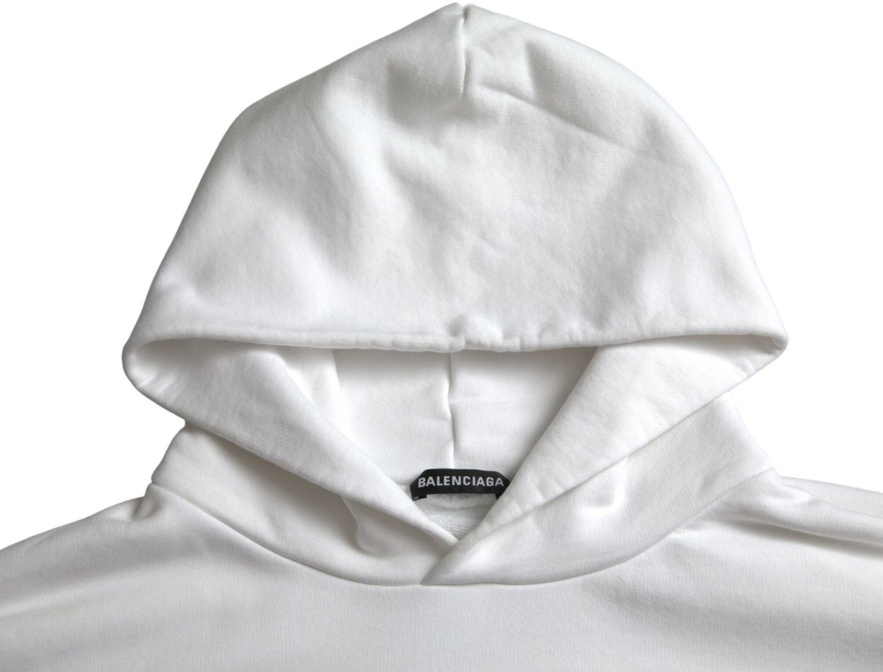 Balenciaga White Cotton Logo Hooded Pullover Sweatshirt Sweater Wit