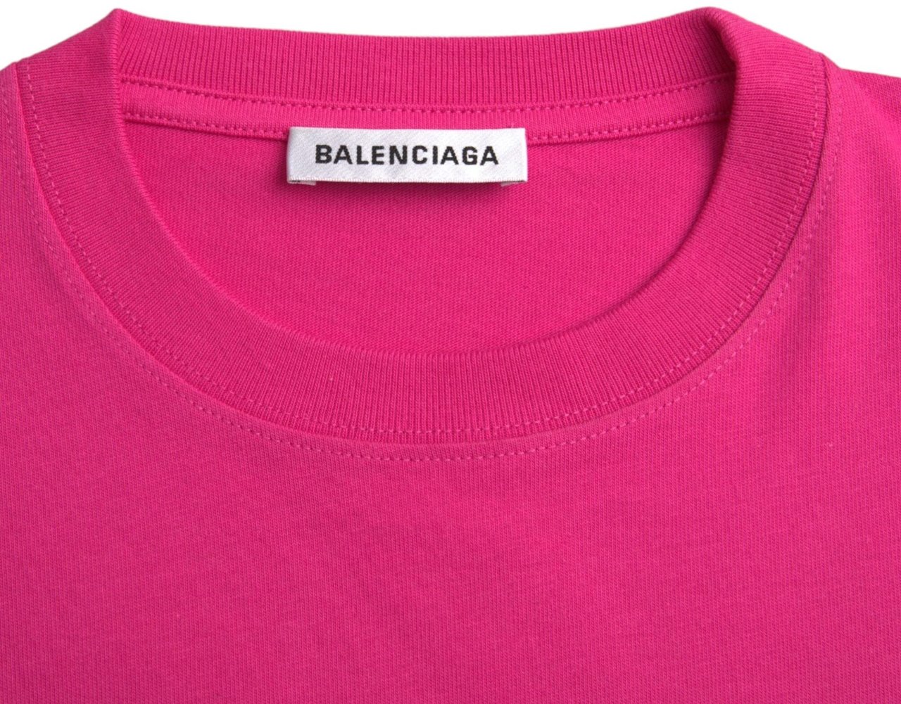 Balenciaga Pink Cotton Crew Neck Short Sleeves Tee T-shirt Roze
