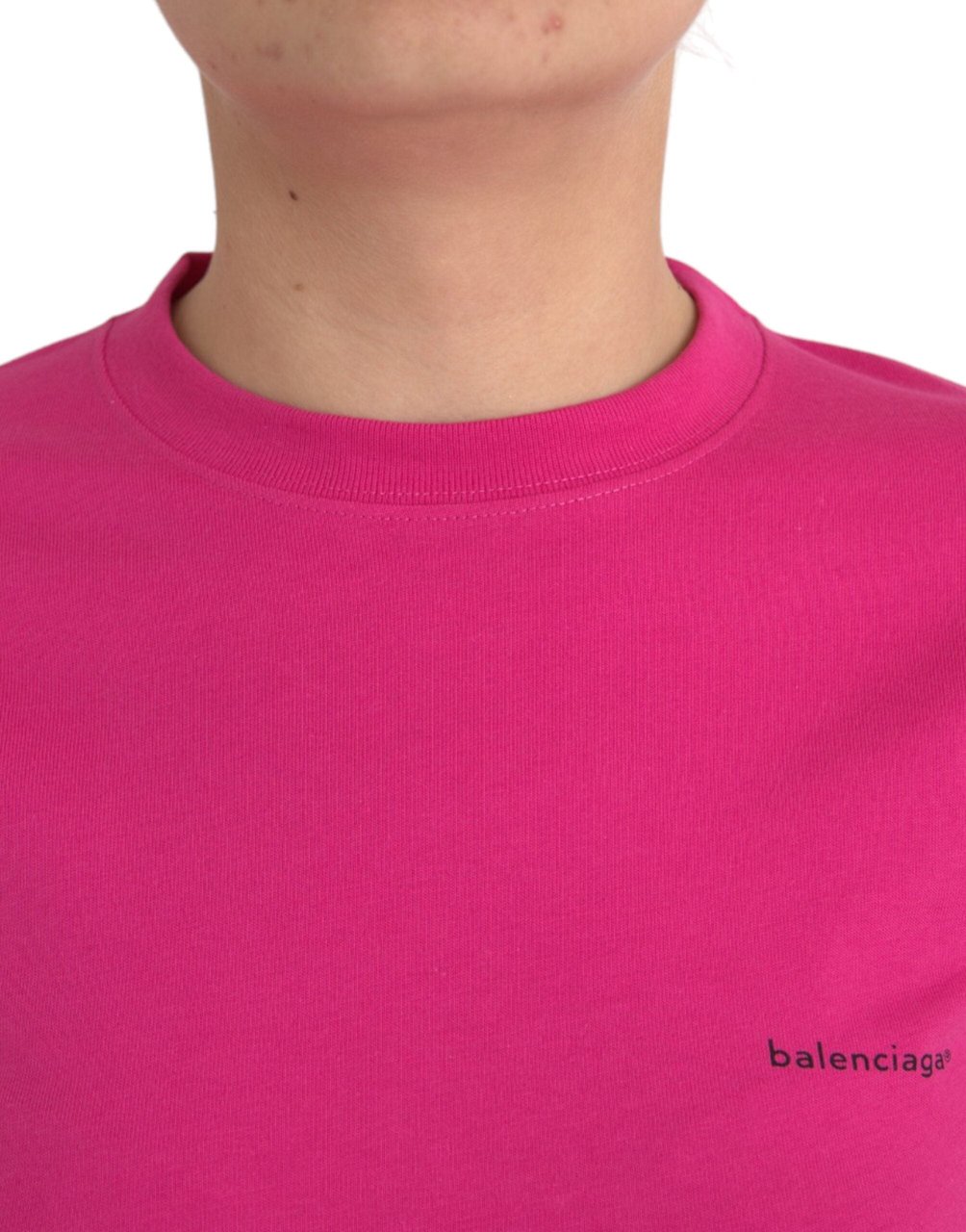 Balenciaga Pink Cotton Crew Neck Short Sleeves Tee T-shirt Roze