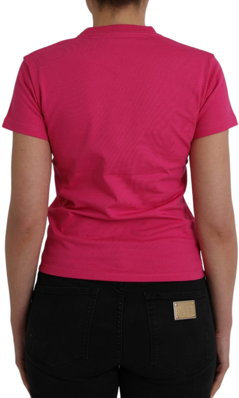 Balenciaga Pink Cotton Crew Neck Short Sleeves Tee T-shirt Roze