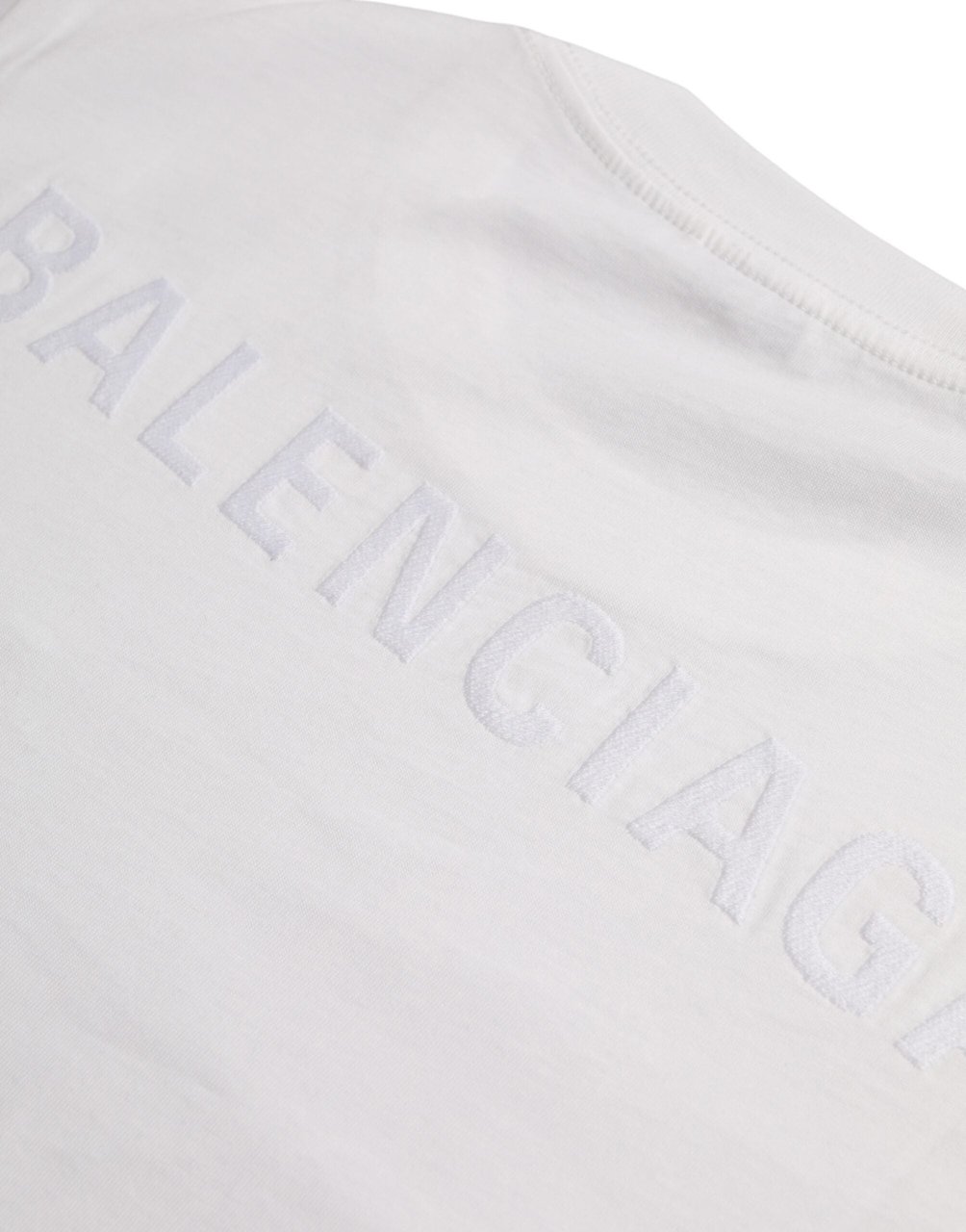Balenciaga White Cotton Crew Neck Short Sleeves T-shirt Wit