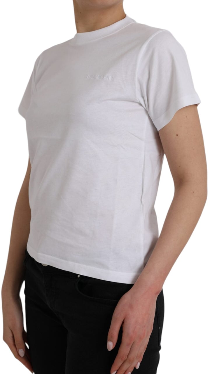 Balenciaga White Cotton Crew Neck Short Sleeves T-shirt Wit