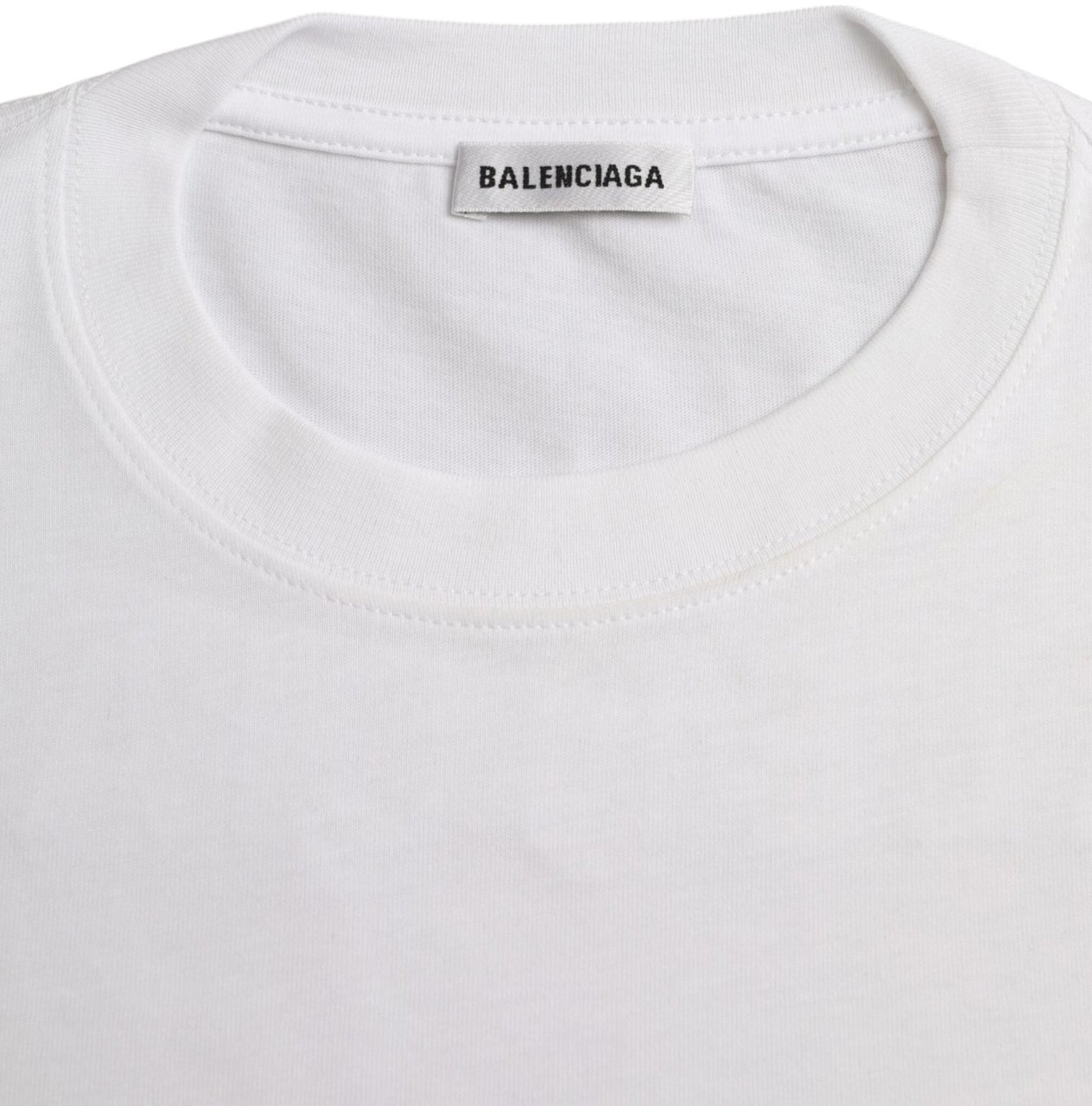 Balenciaga White Cotton Crew Neck Short Sleeves T-shirt Wit