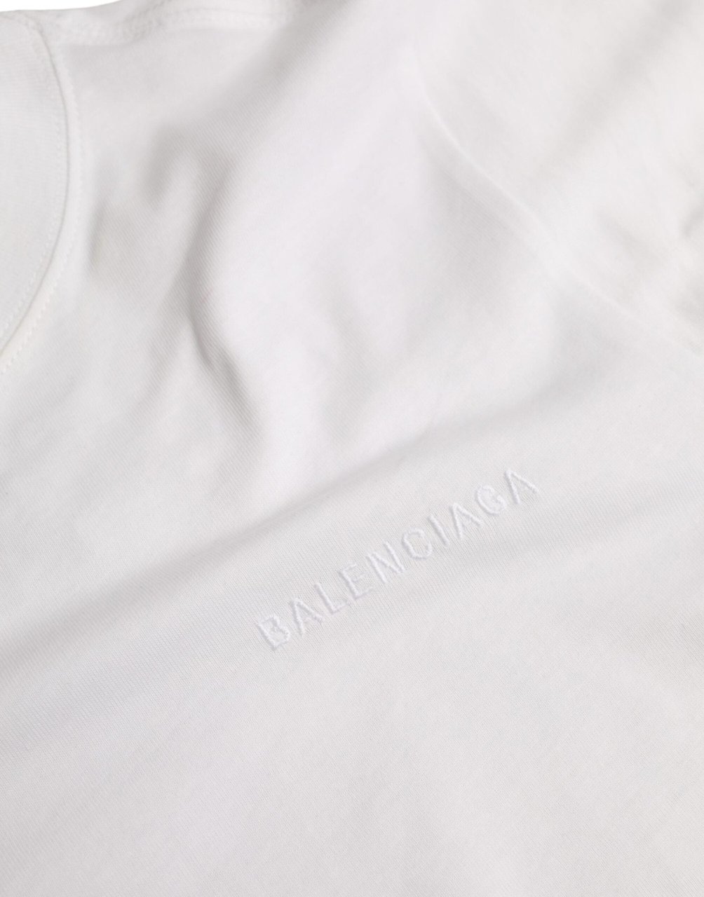 Balenciaga White Cotton Crew Neck Short Sleeves T-shirt Wit