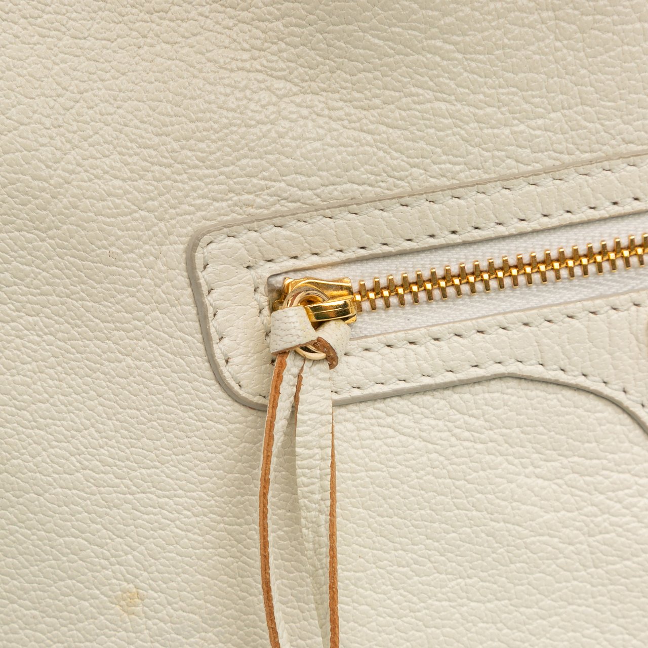 Balenciaga Chevre Motocross Classic Metallic Edge Clutch Wit