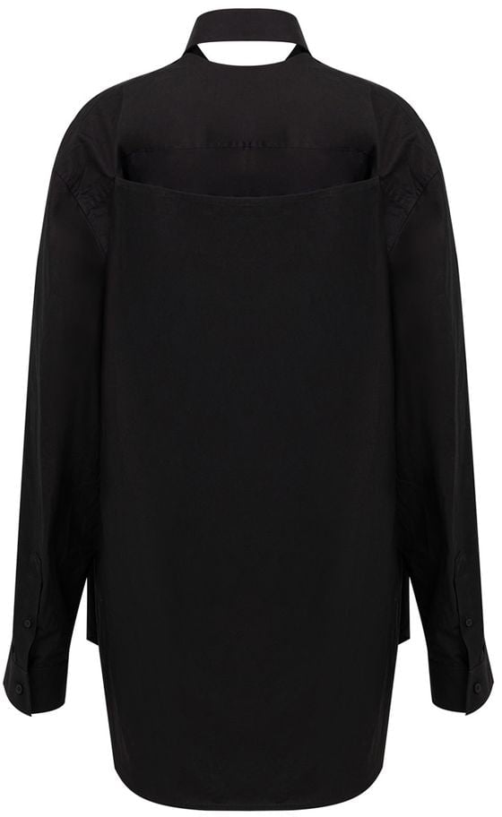 Balenciaga Black Cotton Long Dress Zwart