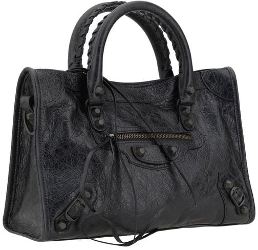 Balenciaga Balenciaga Black Calf Leather Bos Taurus Shoulder Bag Zwart