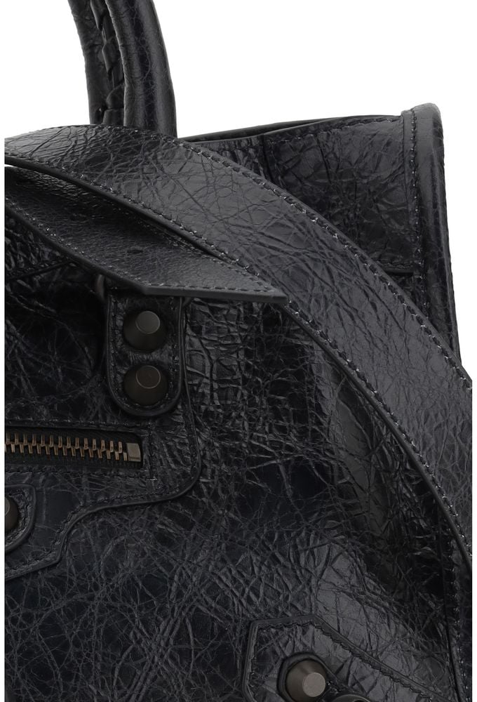 Balenciaga Balenciaga Black Calf Leather Bos Taurus Shoulder Bag Zwart