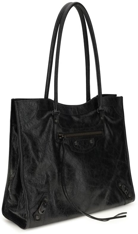 Balenciaga Balenciaga Black Lamb Ovis Aries Aries Shoulder Bag Zwart