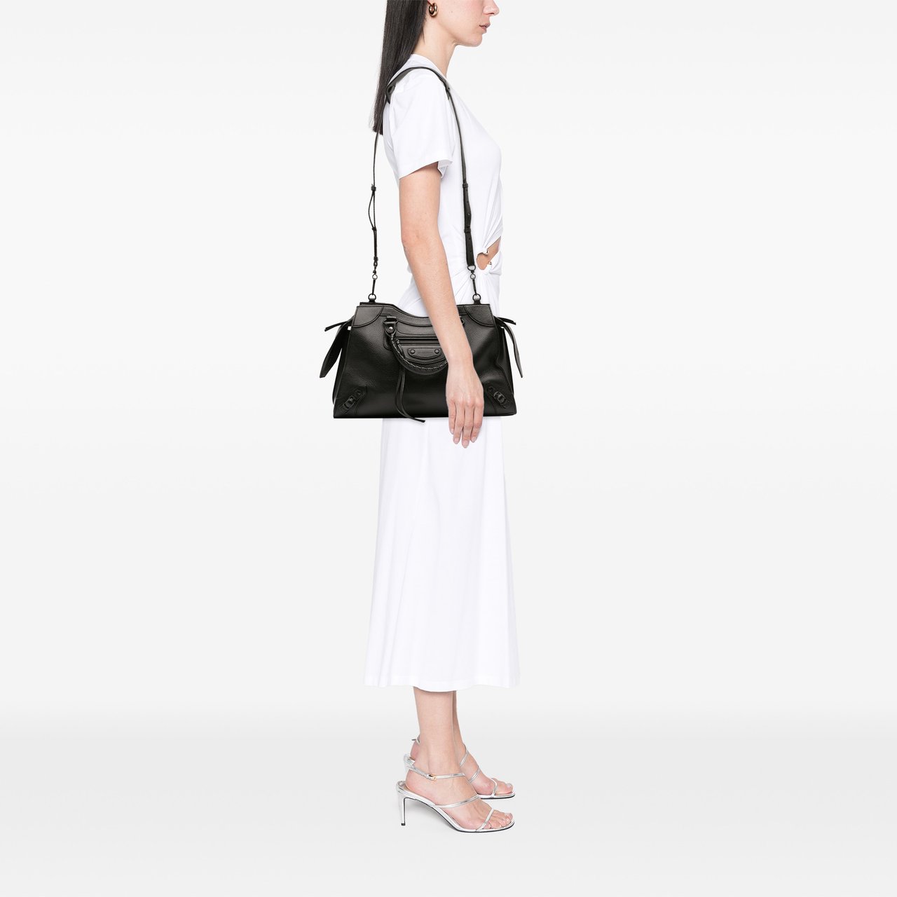 Balenciaga Medium Grained Calfskin Neo Classic City Satchel Zwart