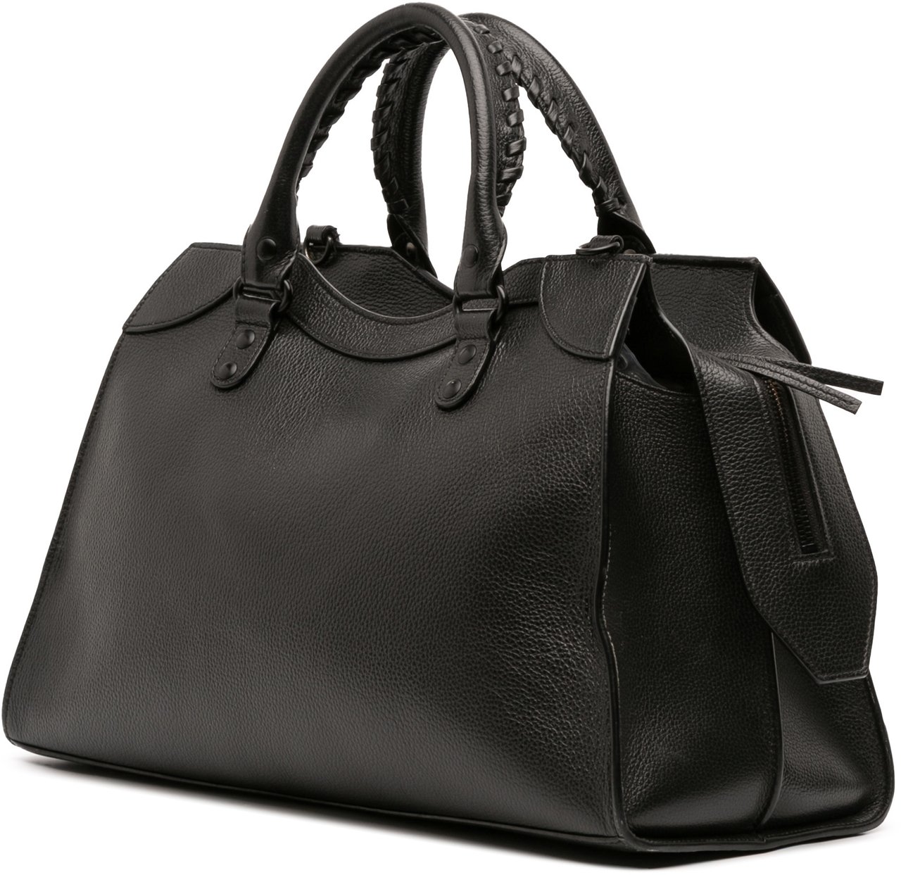 Balenciaga Medium Grained Calfskin Neo Classic City Satchel Zwart