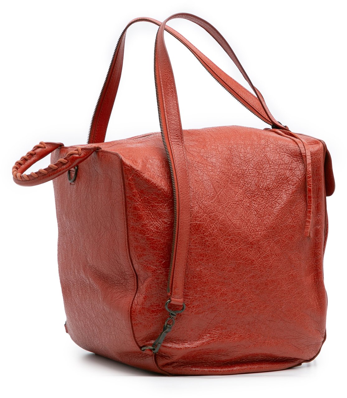 Balenciaga Lambskin Motocross Classic Traveler Convertible Backpack Rood