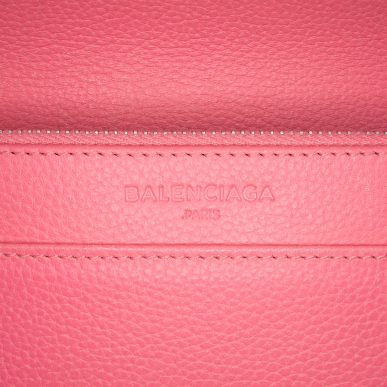 Balenciaga Grained Calfskin Motocross Classic Wallet on Chain Roze