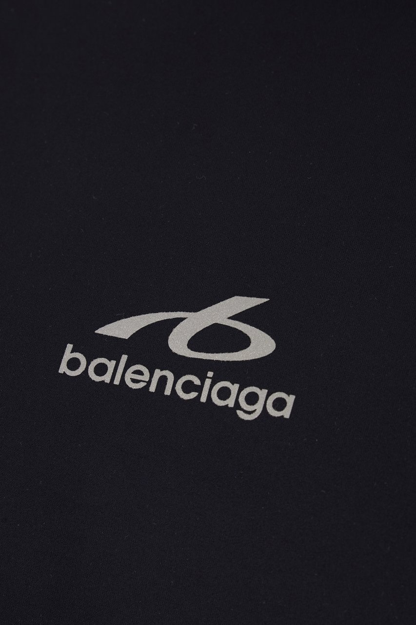 Balenciaga Two-tone stretch nylon T-shirt Blauw