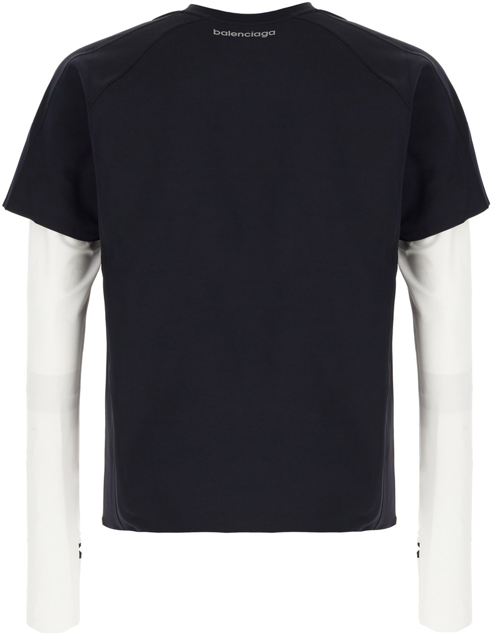 Balenciaga Two-tone stretch nylon T-shirt Blauw