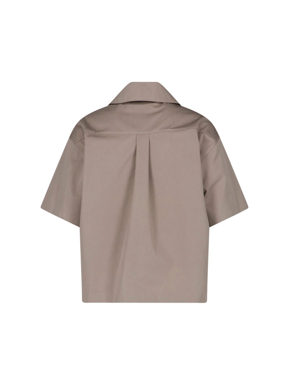 Balenciaga Boxy Cropped Shirt with Flap Chest Pockets Neutraal