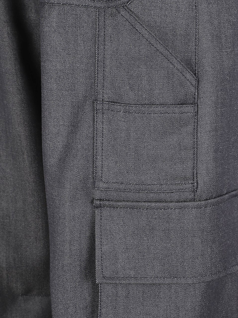 Balenciaga Black Relaxed Wide-Leg Multi-Pocket Cargo Pants Grijs