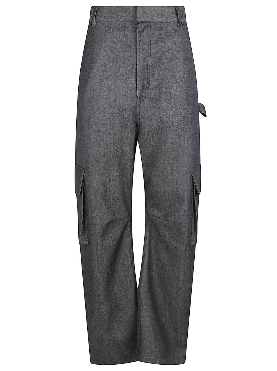 Balenciaga Black Relaxed Wide-Leg Multi-Pocket Cargo Pants Grijs