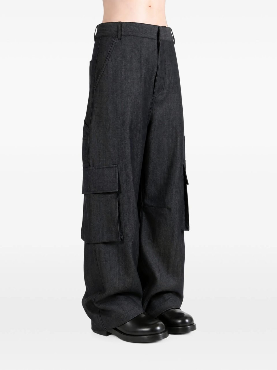 Balenciaga Wide-Leg High Waist Cargo Pants Zwart