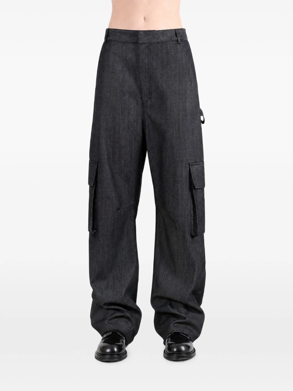 Balenciaga Wide-Leg High Waist Cargo Pants Zwart