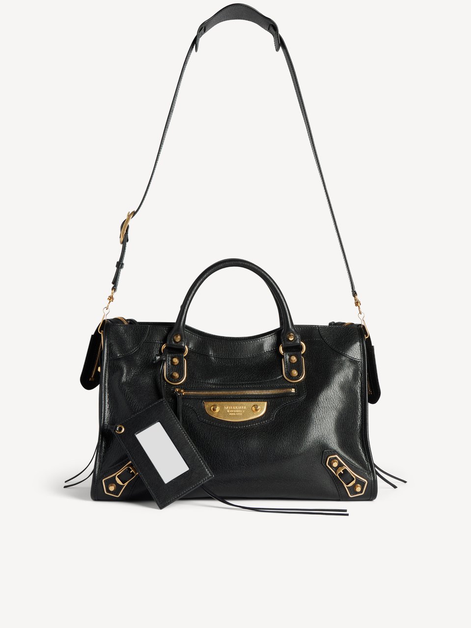 Balenciaga Rectangular Black Shoulder Bag with Braided Detailing Zwart
