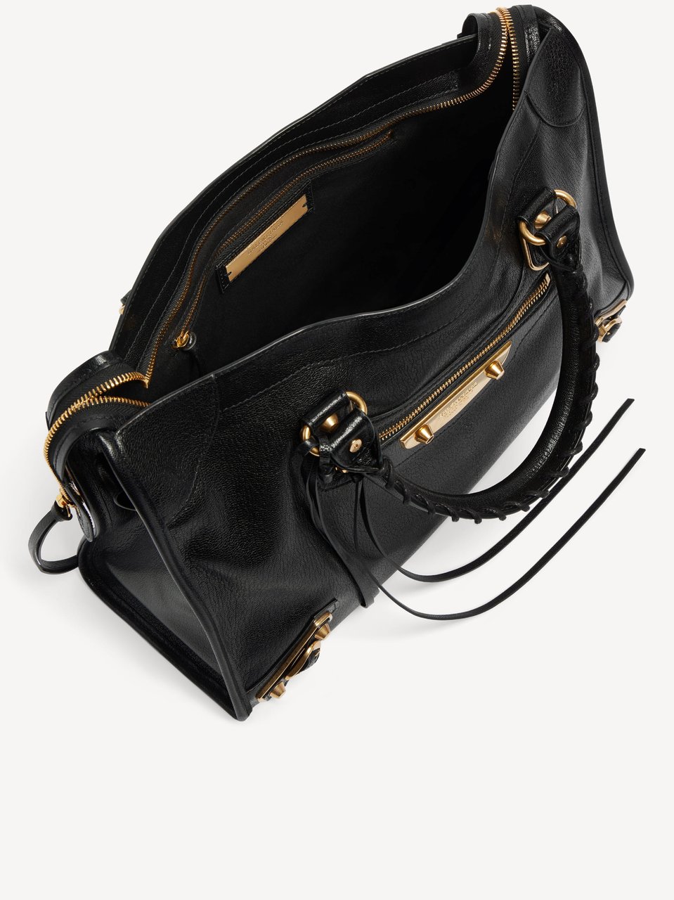 Balenciaga Rectangular Black Shoulder Bag with Braided Detailing Zwart