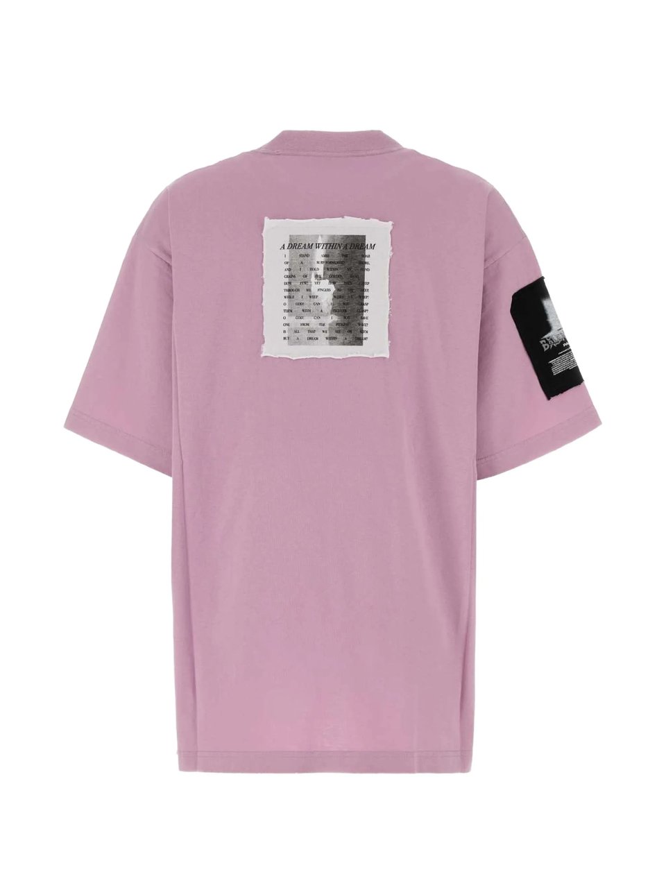 Balenciaga Medium Fit T-Shirt with Artistic Patches and Relaxed Silhouette Roze