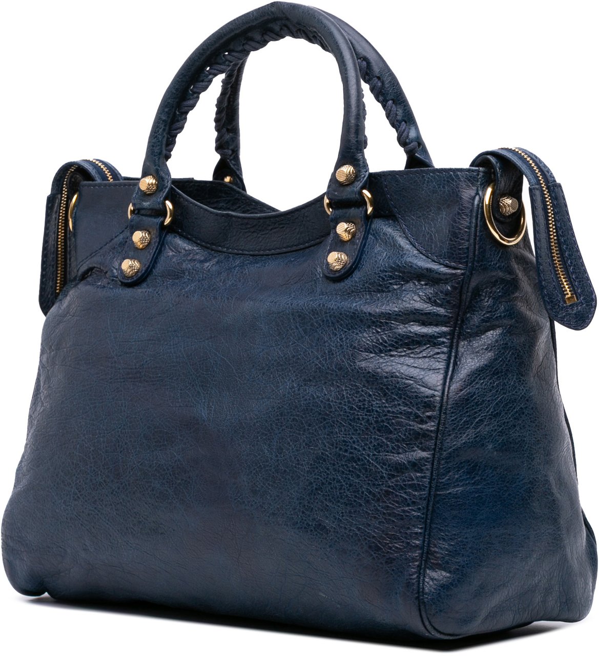 Balenciaga Lambskin Motocross Giant 12 Velo Satchel Blauw