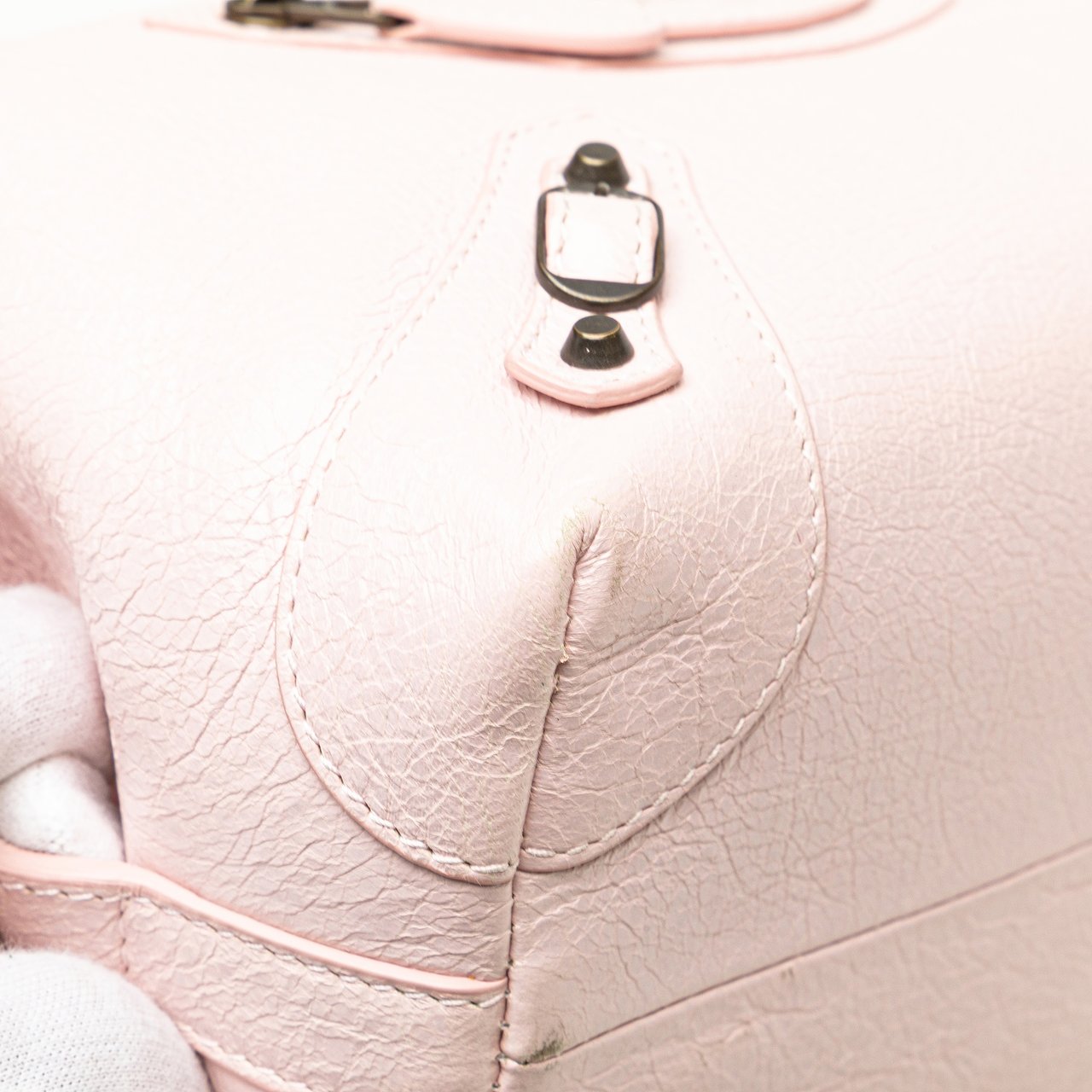 Balenciaga Lambskin Motocross Classic Toiletry Pouch Roze