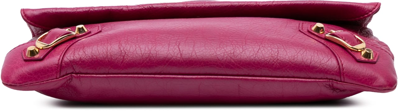 Balenciaga Lambskin Motocross Classic Giant 12 Envelope Crossbody Roze