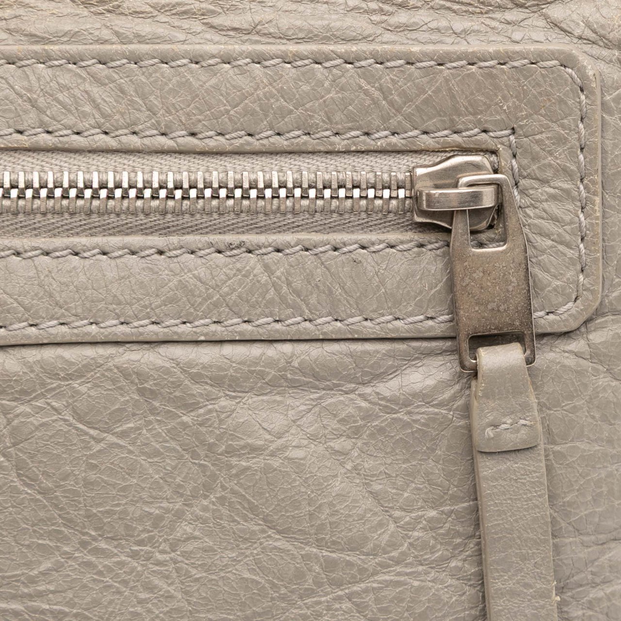 Balenciaga Lambskin Motocross Classic Clip M Clutch Grijs