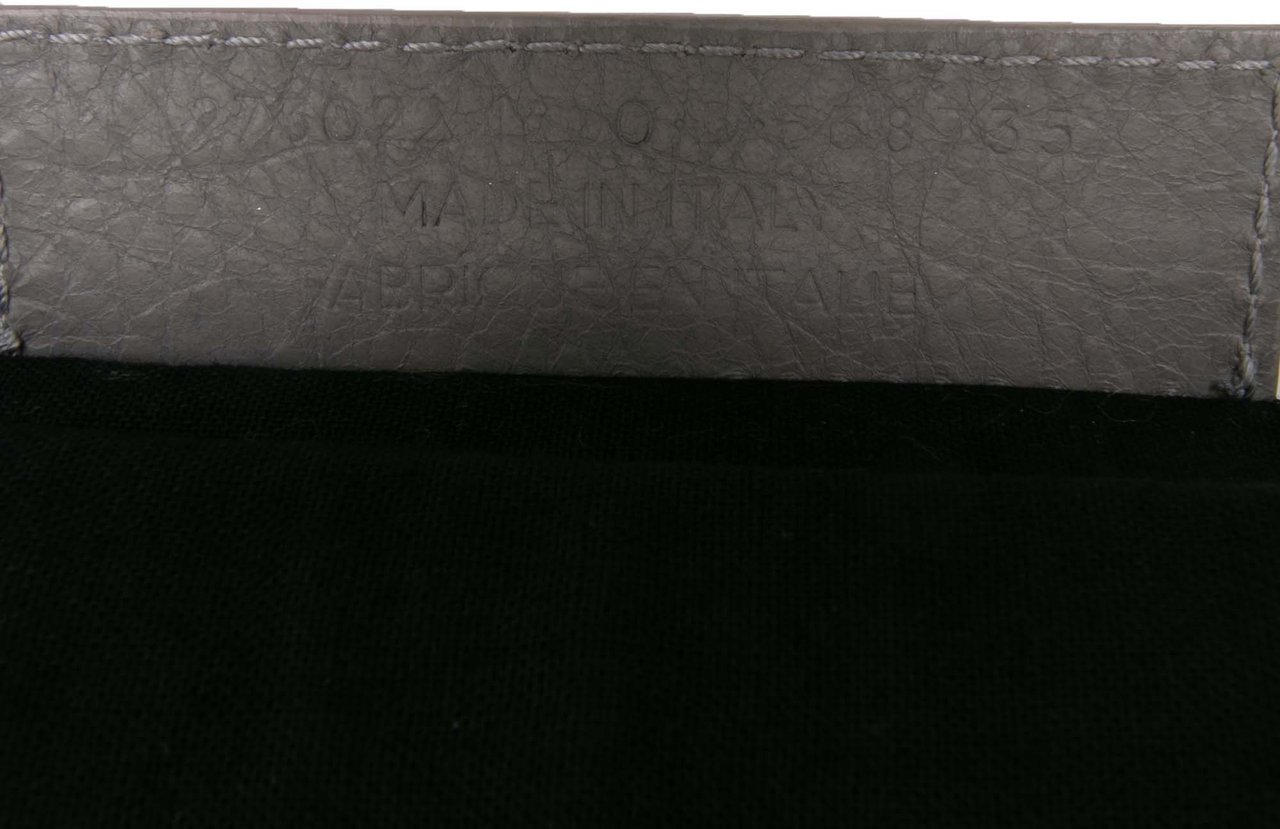 Balenciaga Lambskin Motocross Classic Clip M Clutch Grijs