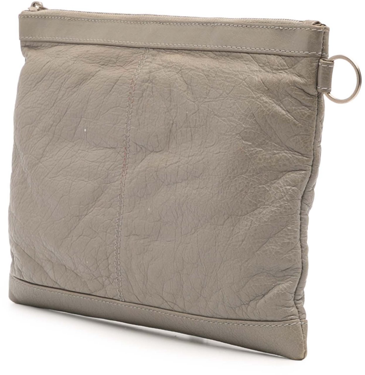 Balenciaga Lambskin Motocross Classic Clip M Clutch Grijs
