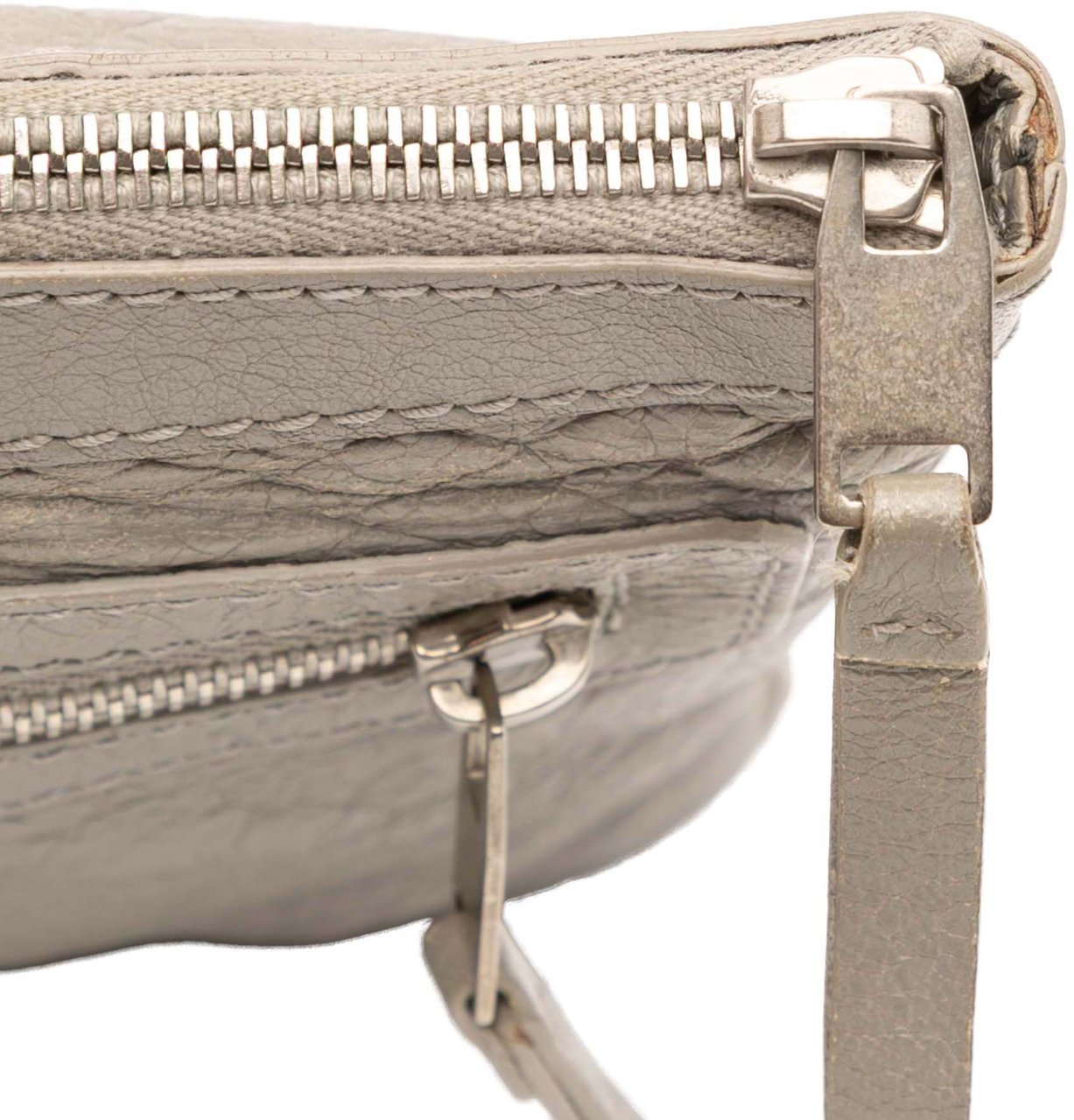 Balenciaga Lambskin Motocross Classic Clip M Clutch Grijs