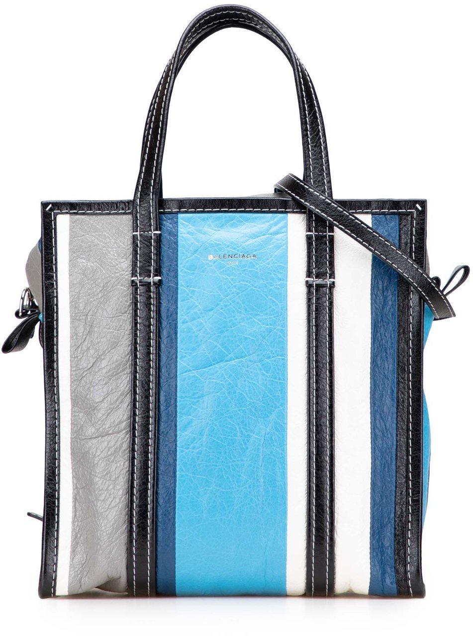 Balenciaga S Lambskin Bazar Shopper Satchel Blauw