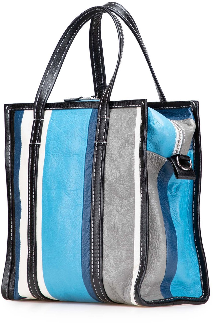 Balenciaga S Lambskin Bazar Shopper Satchel Blauw