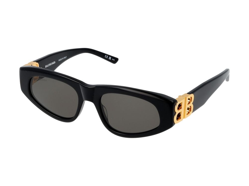 Balenciaga Sunglasses BB0095S 001 black gold grey 53/19/135 Grijs