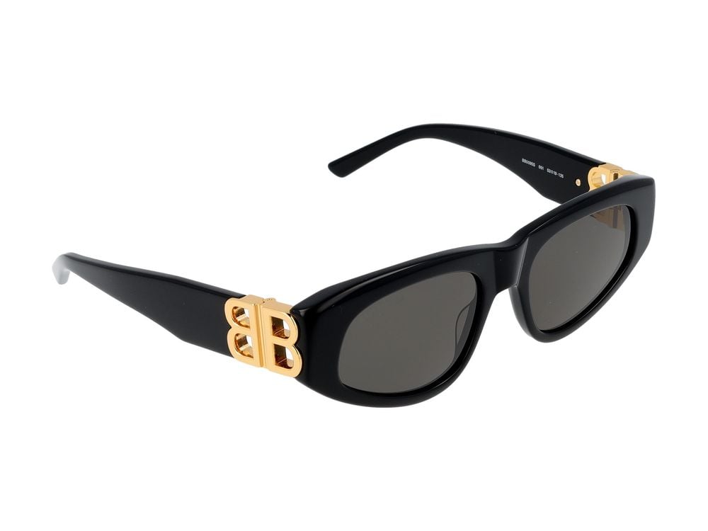 Balenciaga Sunglasses BB0095S 001 black gold grey 53/19/135 Grijs