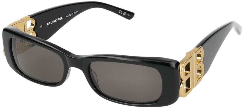 Balenciaga Sunglasses Balenciaga BB0096S 001 black gold grey 51/18/130 Grijs