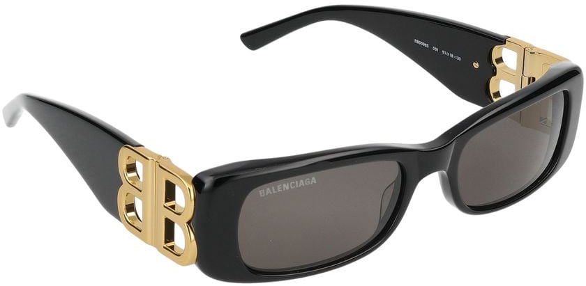 Balenciaga Sunglasses Balenciaga BB0096S 001 black gold grey 51/18/130 Grijs