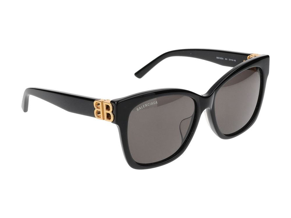 Balenciaga Sunglasses Bb0102Sa 001 Black Gold Grey 57/16/145 Grijs