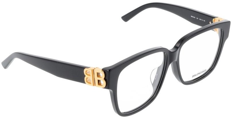 Balenciaga Eyeglasses Bb0104O 001 Black Gold Transparent 56/14/140 Maroon