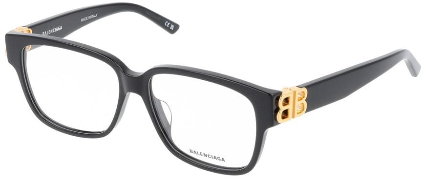 Balenciaga Eyeglasses Bb0104O 001 Black Gold Transparent 56/14/140 Maroon