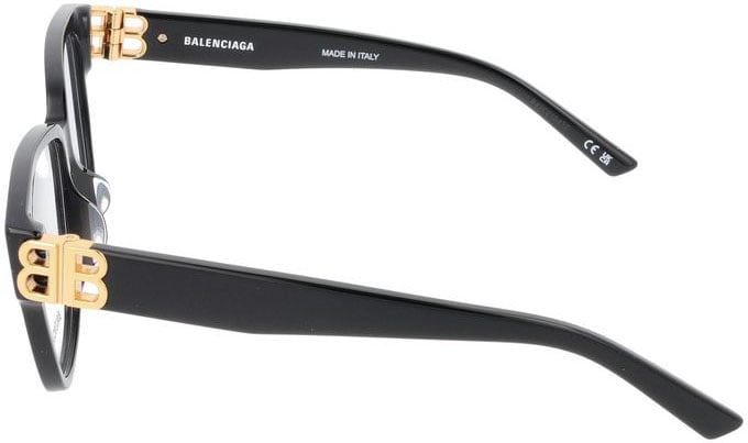 Balenciaga Eyeglasses Bb0104O 001 Black Gold Transparent 56/14/140 Maroon
