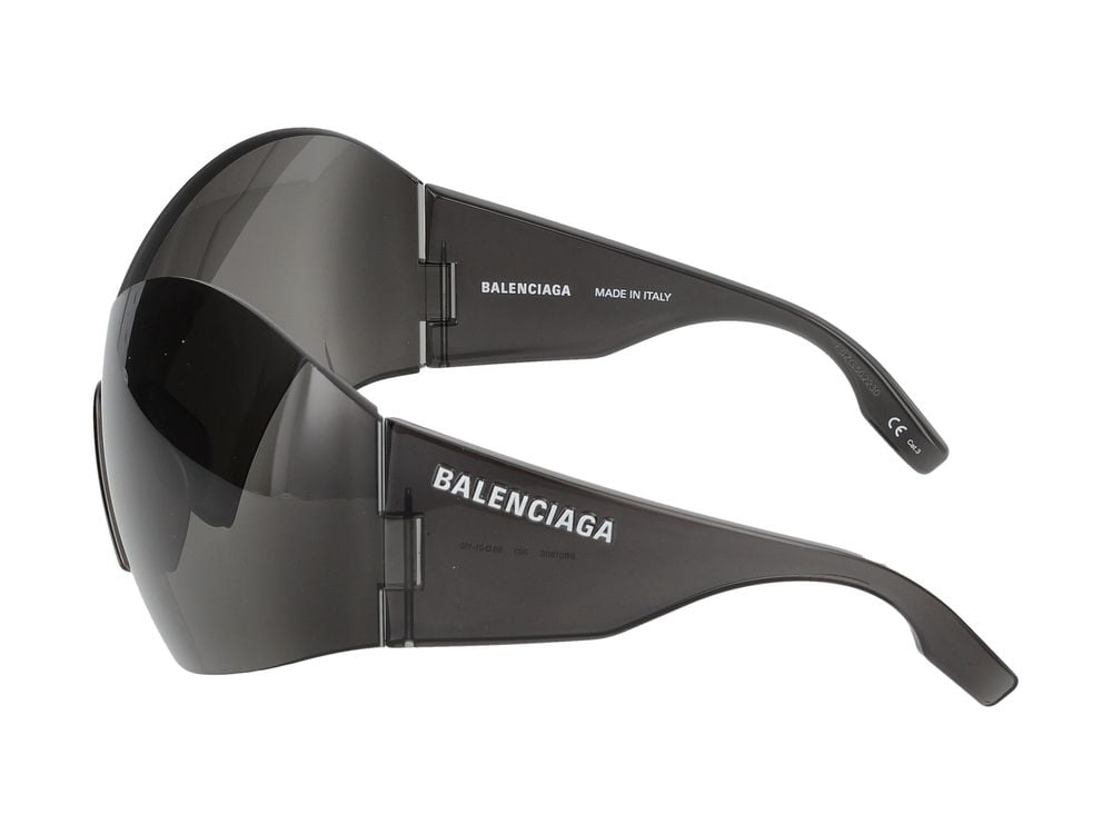 Balenciaga Grey BB0180S Nylon Shield Sunglasses Grijs