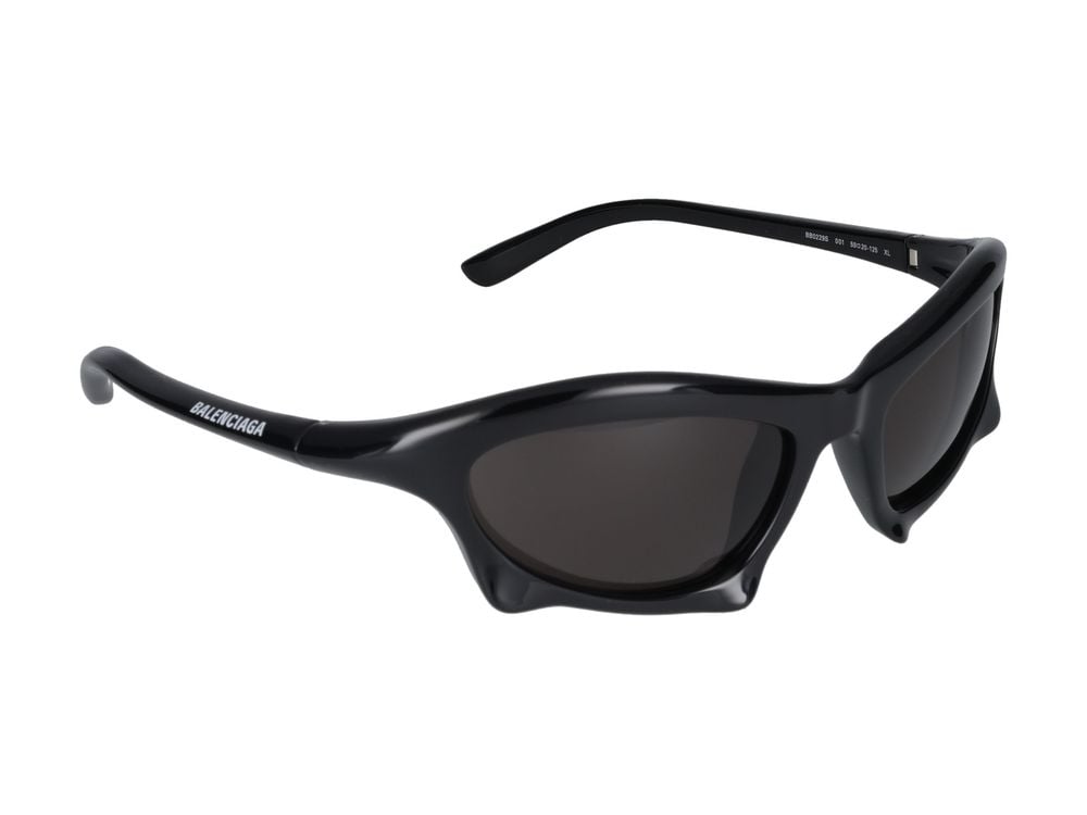 Balenciaga Black Bold Angular Sunglasses Grijs